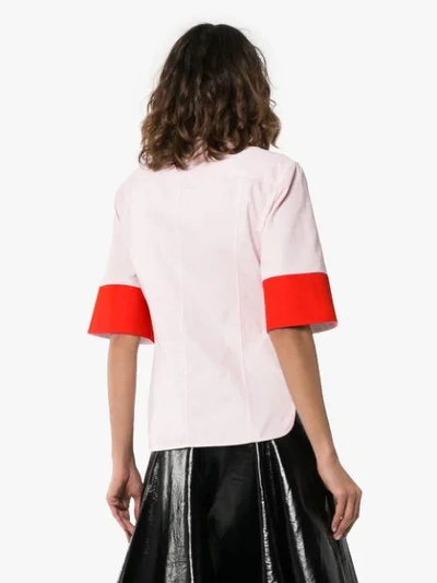 Shop Calvin Klein 205w39nyc Contrast Sleeve Shirt In Pink
