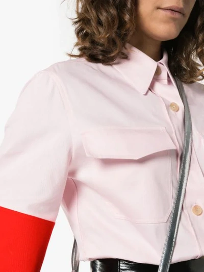 Shop Calvin Klein 205w39nyc Contrast Sleeve Shirt In Pink