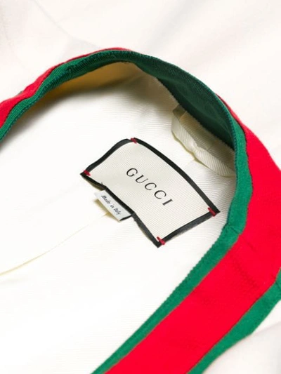 Shop Gucci Web Trim Coat In White