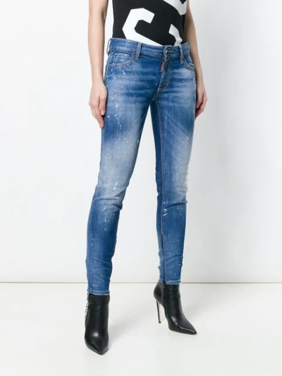 Shop Dsquared2 Medium Waist Twiggy Jeans In Blue