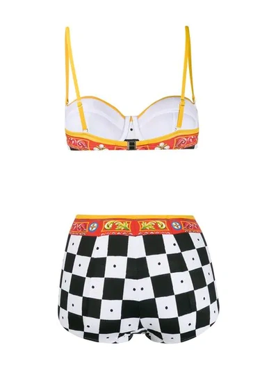 Shop Dolce & Gabbana Lemons Print Bikini Set - Black