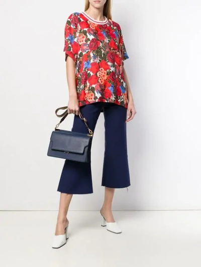 Shop Marni Floral Print Top In Red