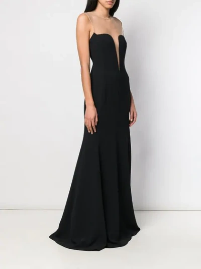 Shop Stella Mccartney Sheer Panel Evening Dress In Black