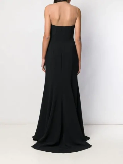 Shop Stella Mccartney Sheer Panel Evening Dress In Black