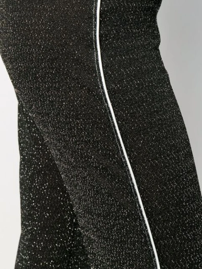 Shop Acne Studios Metallic Threading Flared Trousers In 900-black