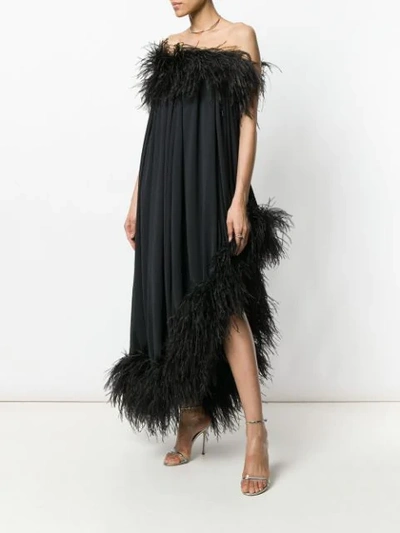 Shop Saint Laurent Off-the-shoulder Dress In Black