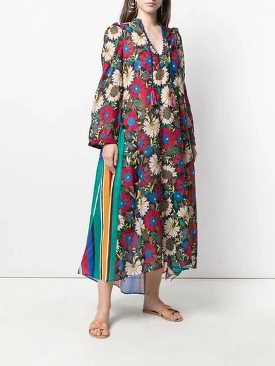 ANJUNA FLORAL FLARED MAXI DRESS - 黑色