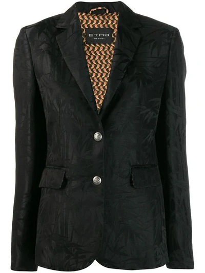 Shop Etro Jacquard Blazer In Black