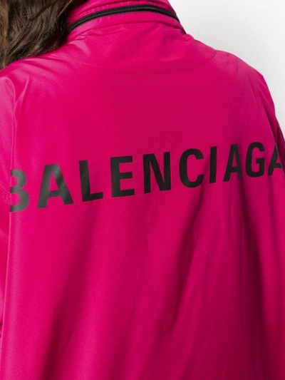 Shop Balenciaga Hooded Windbreaker In Pink