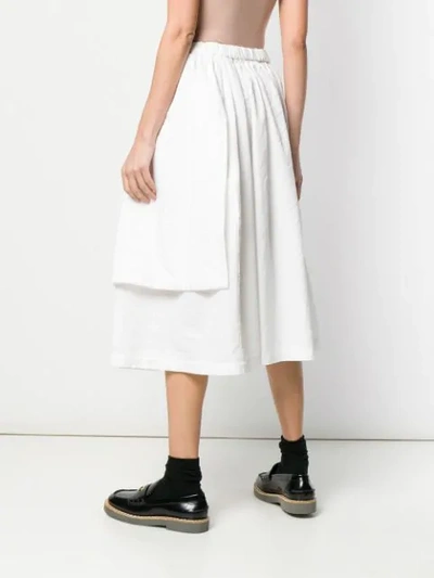 Shop Comme Des Garçons Comme Des Garçons Layered Midi Skirt In White