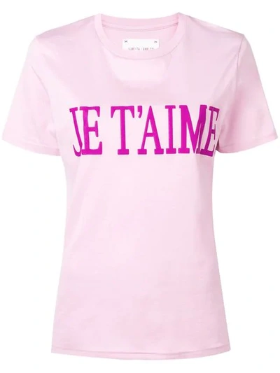 Shop Alberta Ferretti 'je T'aime' Printed T In Pink