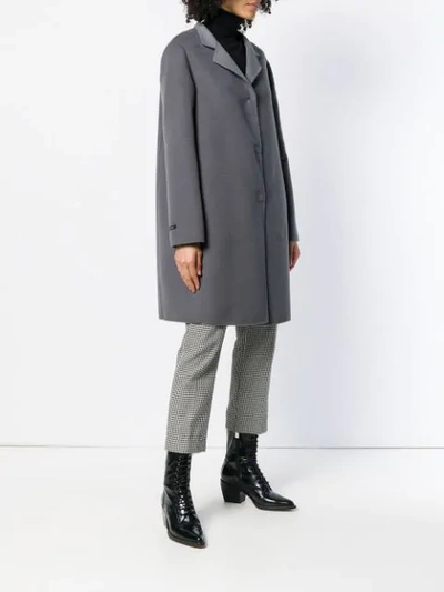 Shop Manzoni 24 Single Breasted Coat In Grey