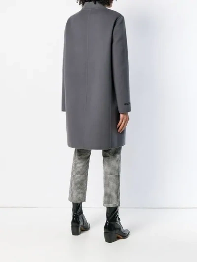 Shop Manzoni 24 Single Breasted Coat In Grey