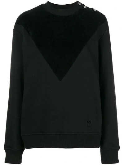 Shop Givenchy Buttoned Shoulder Sweater In Black