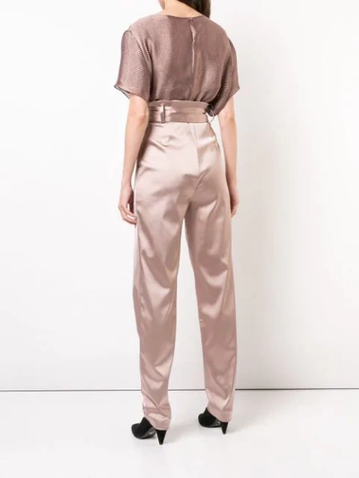 Shop Sally Lapointe Bow Waist Trousers In Neutrals