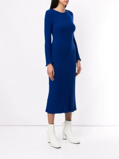 Shop Simon Miller Ribbed Knit Dress In Blue