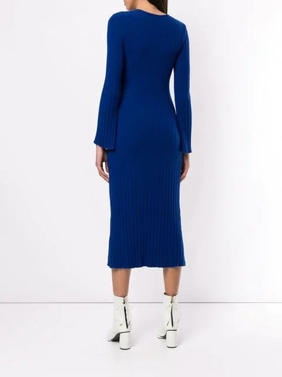 Shop Simon Miller Ribbed Knit Dress In Blue