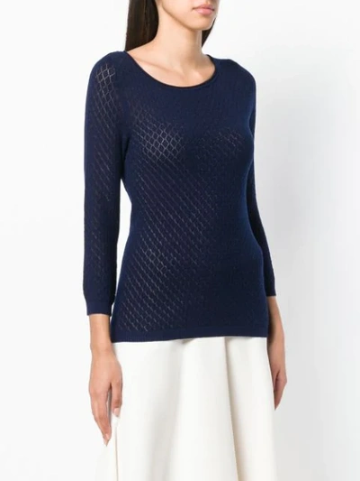 Shop Stefano Mortari Fine Knit Fitted Sweater In Blue