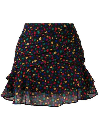 Shop Saint Laurent Stars Print Mini Skirt In Black