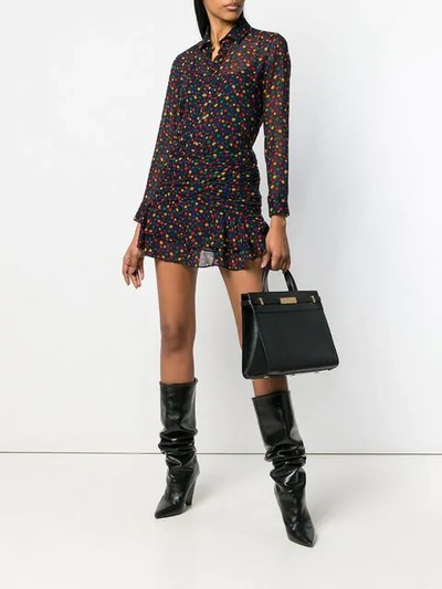 Shop Saint Laurent Stars Print Mini Skirt In Black