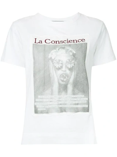 Shop Tu Es Mon Tresor Tu Es Mon Trésor Front Printed T-shirt - White