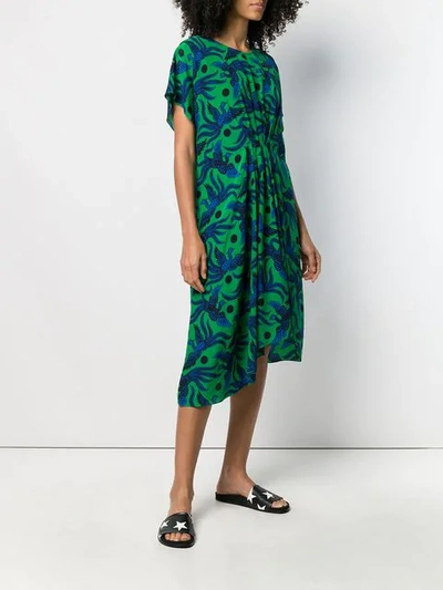 Shop Kenzo Phoenix Print Dress In Green