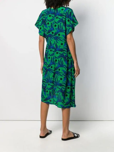 KENZO PHOENIX PRINT DRESS - 绿色