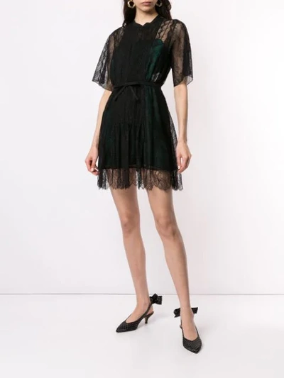 Shop N°21 Lace-trimmed Dress In Black