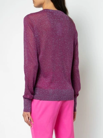 Shop Sies Marjan Sparkly Knit Sweater In Purple