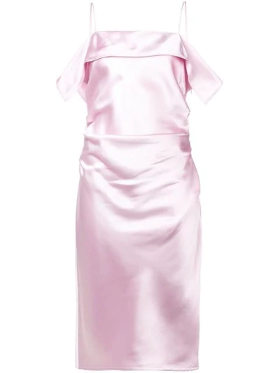 Shop Helmut Lang Gathered Side Shift Dress In Pink