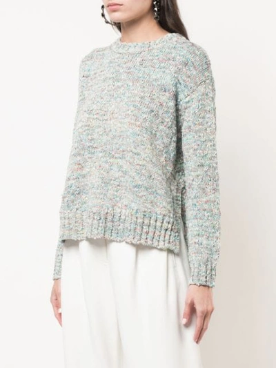 Shop Adam Lippes Textured Crewneck Sweater In Multicolour