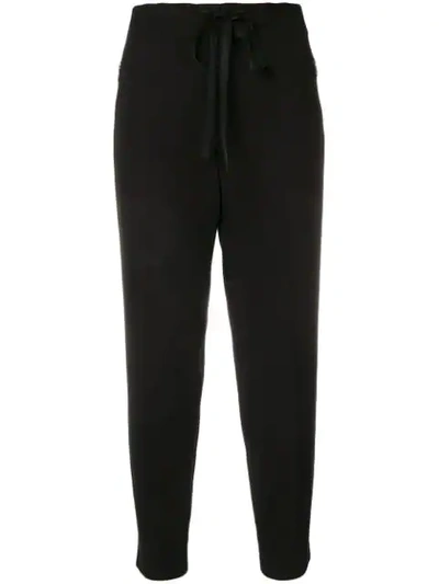 Shop Bottega Veneta Drawstring Cropped Trousers In Black
