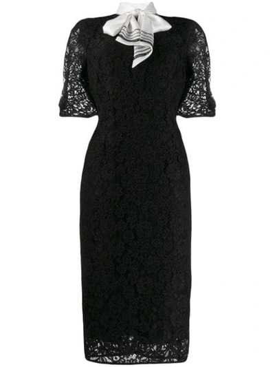 Shop Pinko Foulard Lace Sheath Dress In Black