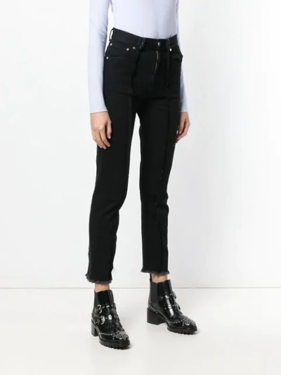 Shop Rokh Distressed Detail Jeans - Black