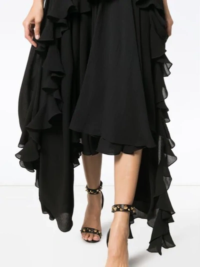 Shop Preen By Thornton Bregazzi Wendie Ruffle Detail Dress In Black