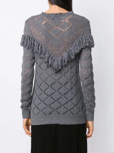 Shop Andrea Bogosian Knitted Top In Grey