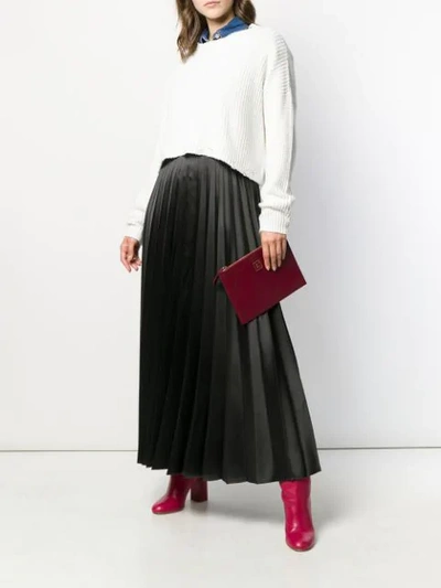 Shop L'autre Chose Pleated Maxi Skirt In U999 Black
