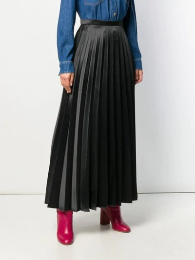 Shop L'autre Chose Pleated Maxi Skirt In U999 Black