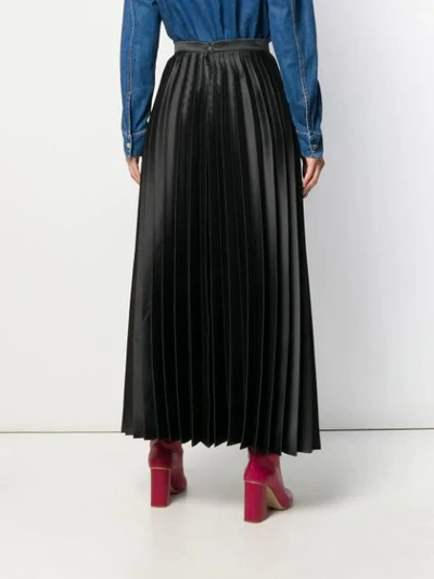 Shop L'autre Chose Pleated Maxi Skirt In U999 Black