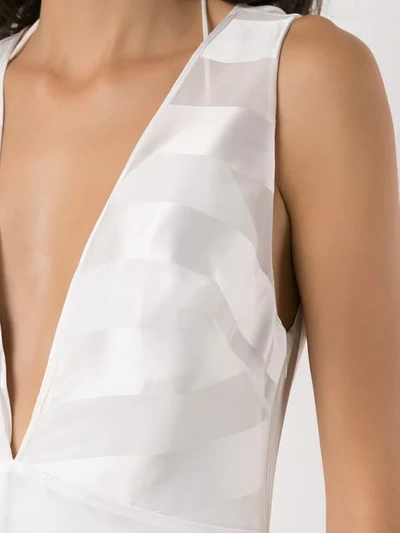 Shop Tufi Duek Panelled Long Dress In White