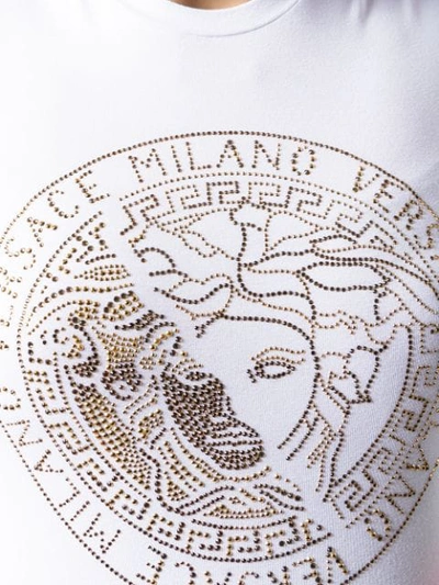 Shop Versace Medusa Crystal Embellished T In A1001 Bianco Ottico