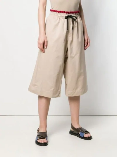 Shop Marni Cropped Trousers In Neutrals