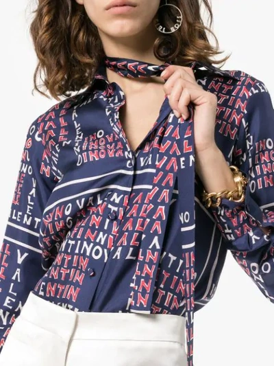 Shop Valentino Puzzle Print Shirt - Blue
