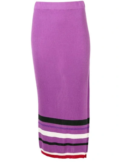 Shop Cashmere In Love High-waisted Knitted Skirt In Purple