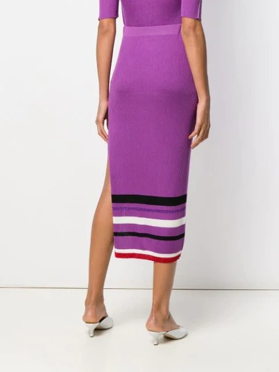 Shop Cashmere In Love High-waisted Knitted Skirt In Purple