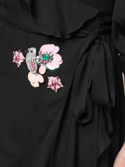 Shop Cynthia Rowley Genevieve Ruffle Wrap Dress In Black