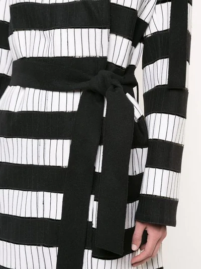 Shop Akris Striped Trench Coat - Black