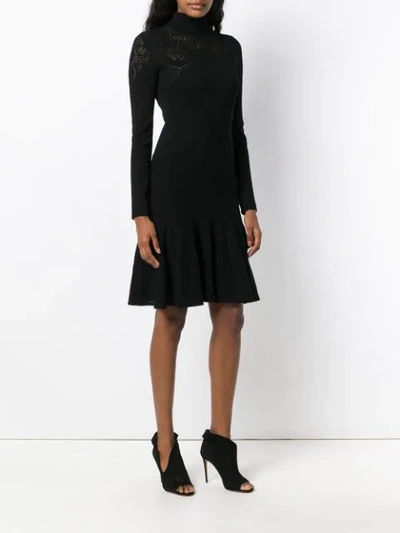 Shop Roberto Cavalli Knit Detail Dress - Black