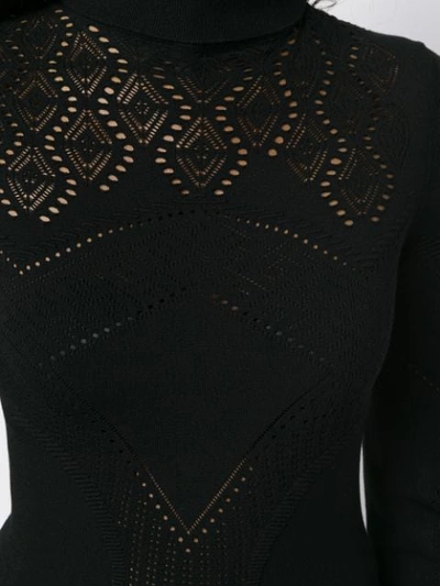 Shop Roberto Cavalli Knit Detail Dress - Black