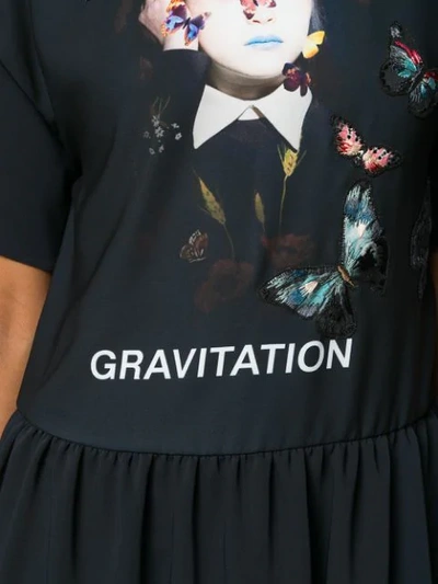 Shop Valentino Gravitation-print Jersey Dress In Black